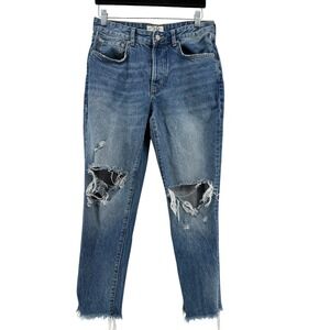 FREE PEOPLE We The Free‎ Maggie Distressed Ripped Denim Jeans Women's Size 28